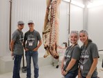 Students in meat locker