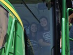 Girls in tractor